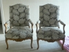 Fauteuil Rgence en velours  motifs